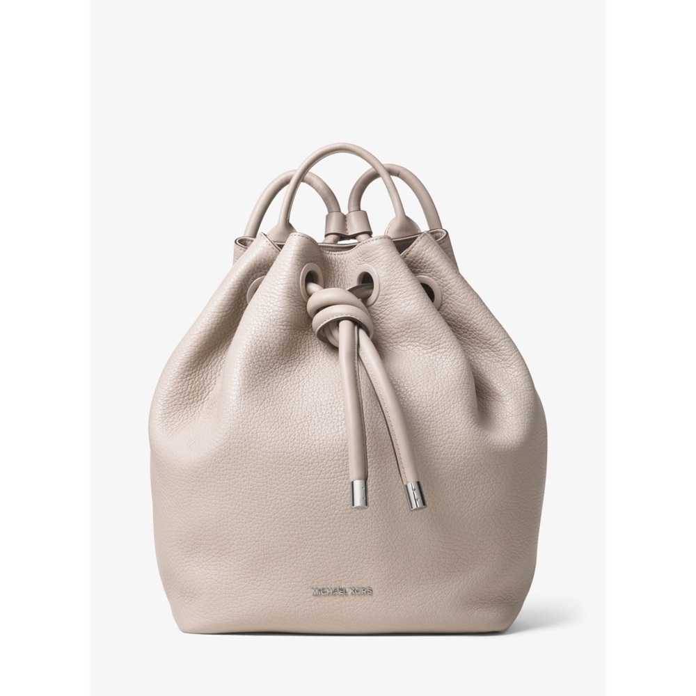 MICHAEL Michael Kors Beige Leather Dalia Drawstring Backpack
